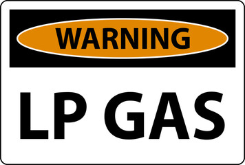 Warning Sign LP Gas On White Background