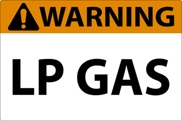 Fototapeta na wymiar Warning Sign LP Gas On White Background