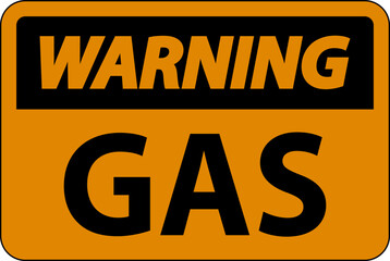 Naklejka na ściany i meble Warning Flammable Sign GAS On White Background
