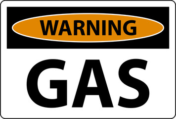 Warning Flammable Sign GAS On White Background