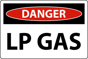 Danger Sign LP Gas On White Background