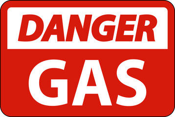 Danger Flammable Sign GAS On White Background