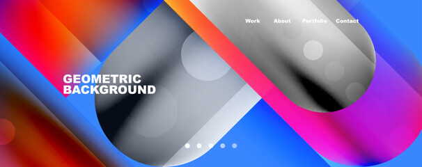 Abstract background - squares and lines composition created with lights and shadows. Technology or business digital template