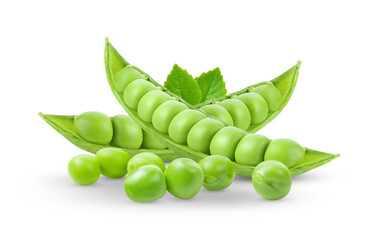 Green peas isolated on transparent png - obrazy, fototapety, plakaty