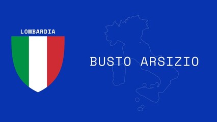 Busto Arsizio: Illustration mit dem Ortsnamen der italienischen Stadt Busto Arsizio in der Region Lombardia