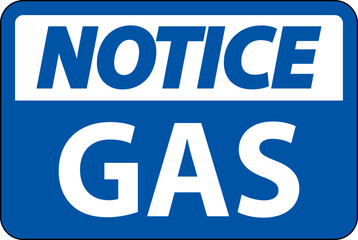 Notice Flammable Sign GAS On White Background