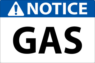 Notice Flammable Sign GAS On White Background