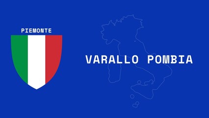 Varallo Pombia: Illustration mit dem Ortsnamen der italienischen Stadt Varallo Pombia in der Region Piemonte - obrazy, fototapety, plakaty