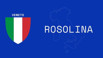 Rosolina: Illustration mit dem Ortsnamen der italienischen Stadt Rosolina in der Region Veneto © Modern Design & Foto