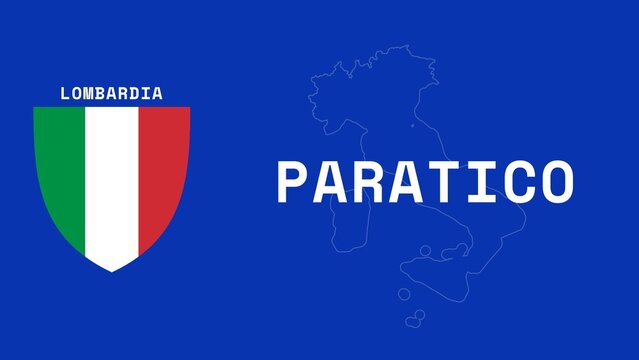 Paratico: Illustration mit dem Ortsnamen der italienischen Stadt Paratico in der Region Lombardia