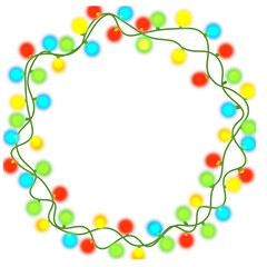 Fototapeta premium Round decorative twinkling lights for christmas, for the christmas tree. which is isolated on a transparent background png