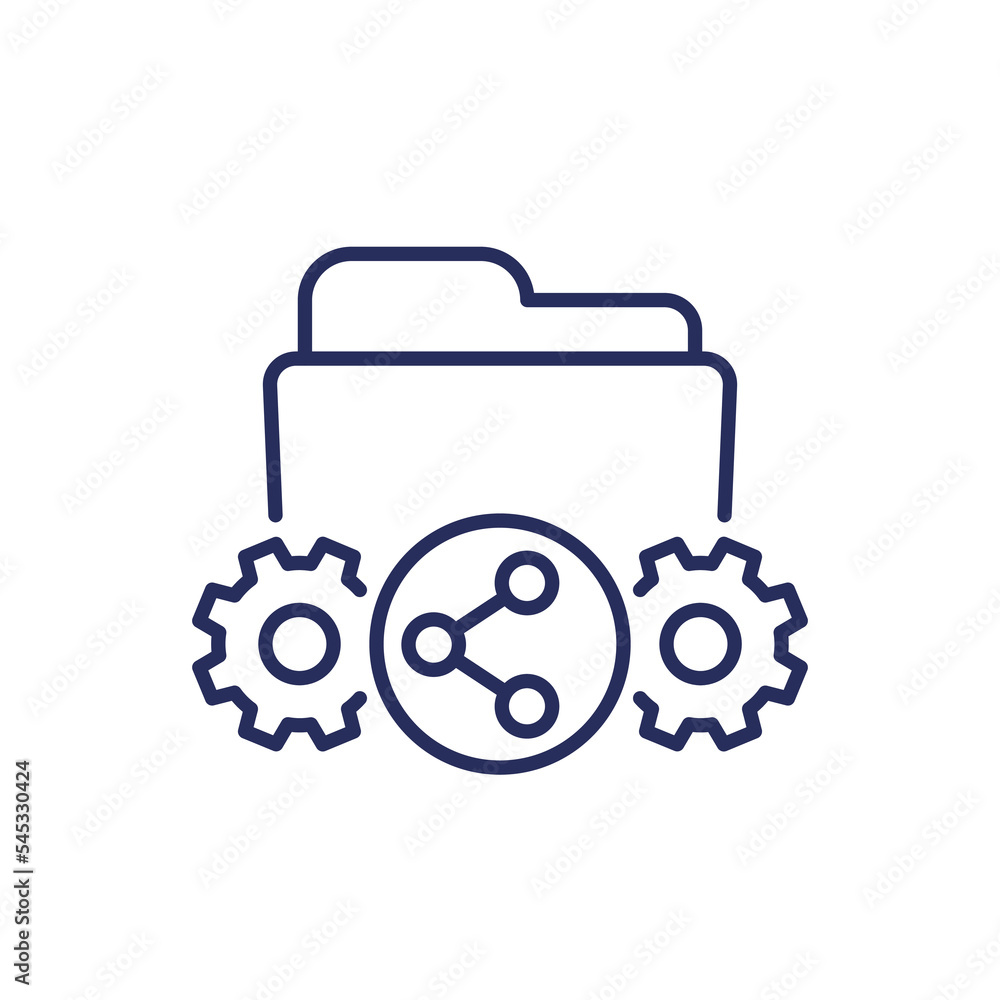 Poster shared project or folder line icon