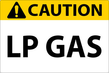 Caution Sign LP Gas On White Background