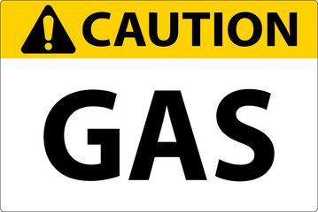 Caution Flammable Sign GAS On White Background