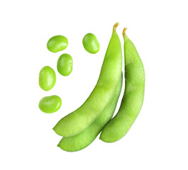 Green soy beans isolated on transparent png