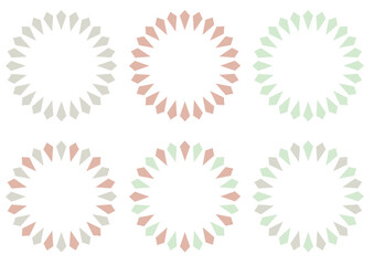 丸くてかわいいフレームパステルカラーグレー・ピンク・緑の3色素材セット