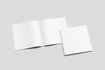 Blank Square Brouchure Mockup