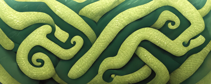 close up of green and yellow graffiti