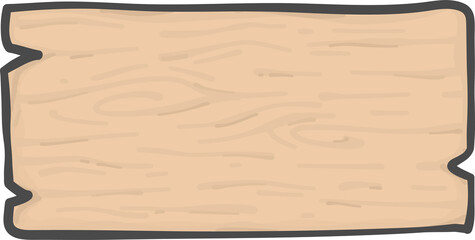 brown wooden sign board rectangular shape simple doodle cartoon drawing