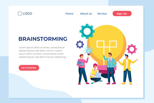 Vector illustration of solve problems and find solutions with teamwork. Share ideas with brainstorming. Graphic design for landing page, web, website, mobile apps, banner, template, poster, flyer