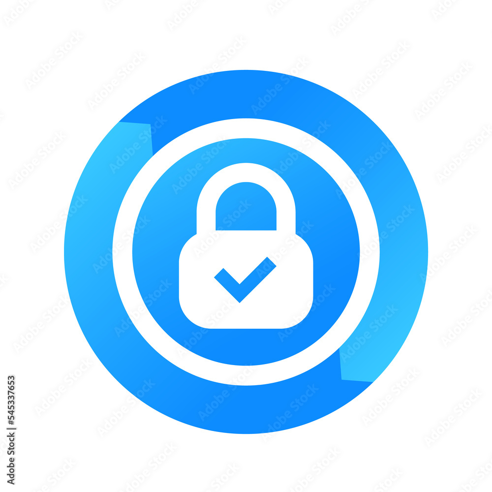 Poster security logo with lock and arrows