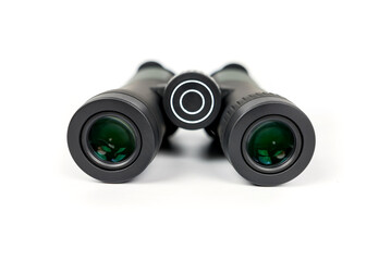 Binoculars on an isolated white background. Banner. Military binoculars. Binoculars for ZSU