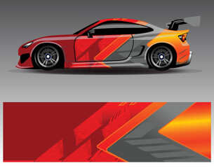 Car wrap decal design vector  custom livery race rally car vehicle sticker and tinting
