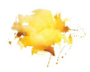 abstract yellow watercolor splash texture background