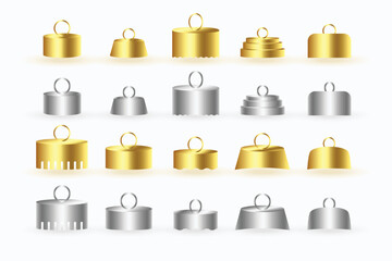 pack of xmas ball tops elements design for christmas decoration