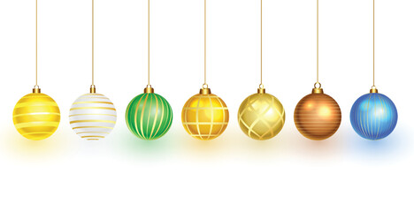 collection of shinny christmas bauble elements design