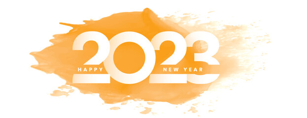 watercolor style happy new year 2023 event banner