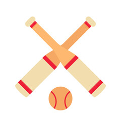 Baseball icon, bats and ball on white