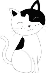 Cute cat carton on png  background