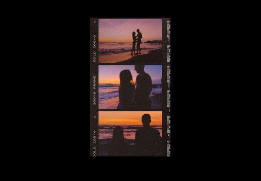 Analog Film Frame Photo Effect Mockup Template