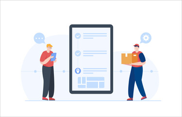 Delivery Service Application. Online Shipping Management Platform. Vector Illustration