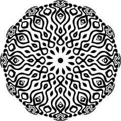  Mandala decorative round ornament. Can be used for greeting card, phone case print, etc. Hand drawn background, vector isolated on white.	