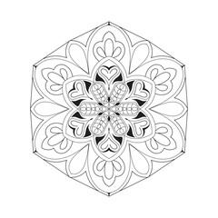 mandala black and white coloring book background concept design