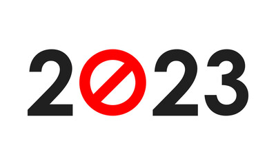 2023 new year forbidden sign banner