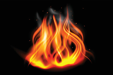 Fototapeta premium Realistic fire flame background