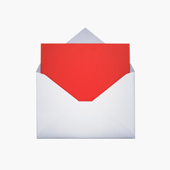 white envelope with red card 