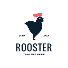 Fototapeta na wymiar minimalist cute rooster logo design vector illustration