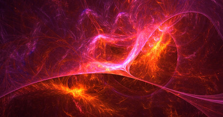 3D rendering abstract multicolor fractal light background