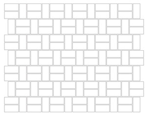2D CAD pattern drawing based on rectangular and square block designs. Painting in black and white. Arranged repetitively again to form a pattern and a unique design.
