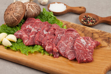 raw meat, beef, fresh, indoor, cooking, meat, food, ingredients, skirt meat, Korea,생고기,소고기,신선,실내,요리,육류,음식,음식,재료,치마살,한국,