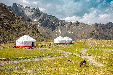 Yurt. National old house of the peoples of Kyrgyzstan and Asian countries. national housing. Yurts...