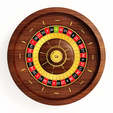 Roulette wheel isolated on white background. 3D illustration