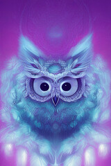 poster vivid colors divine proportion owl