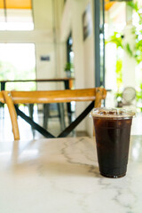 iced americano coffee or long black coffee