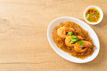 Casseroled or Baked Shrimp with Glass Noodles