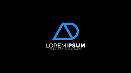 Abstract letter AD logo. This logo icon incorporate with abstract shape in the creative way
